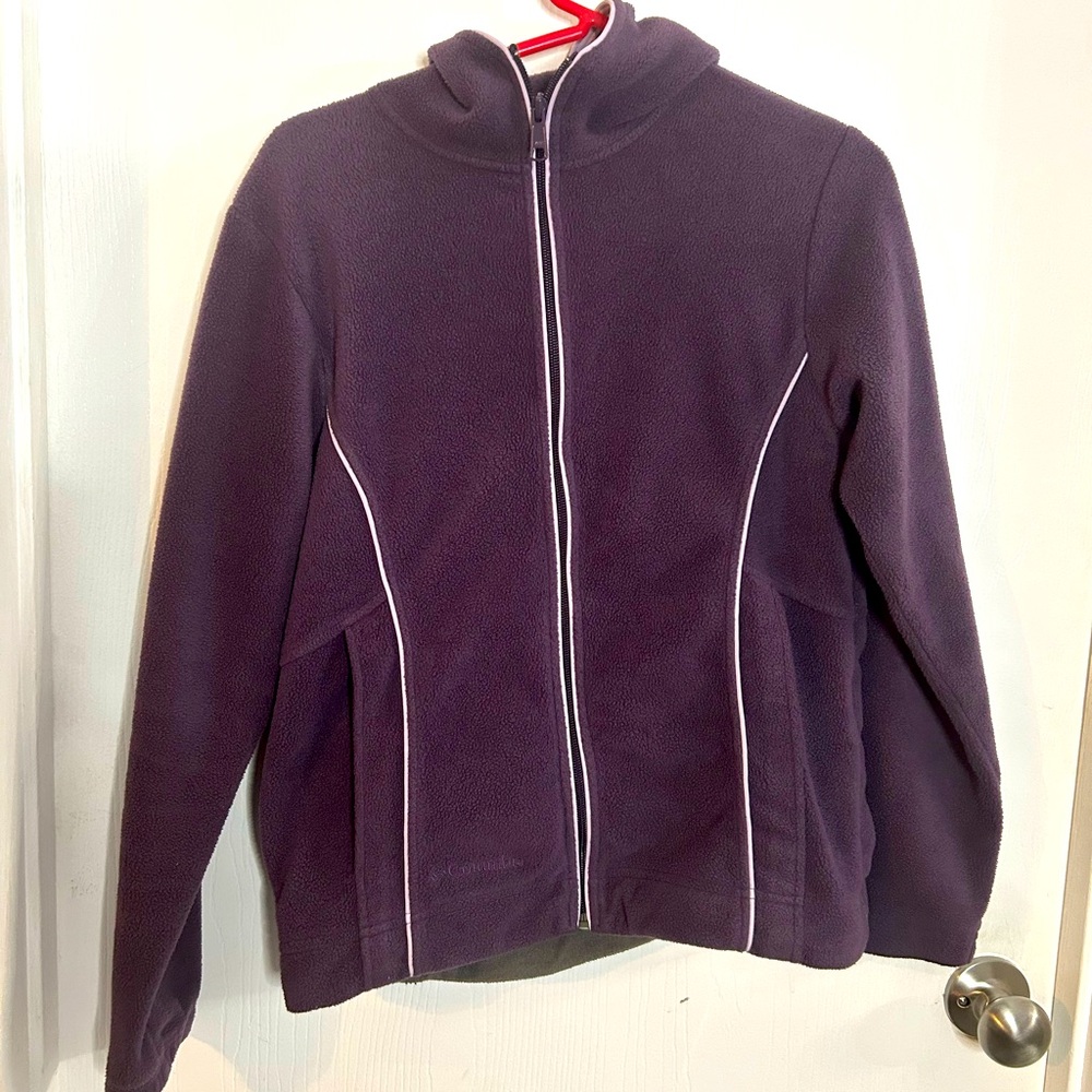 Women’s Columbia Purple Soft Fleece Hooded Zip Up-SZ small-excellent condition